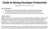 Raising Developer Productivity - Practical Guide