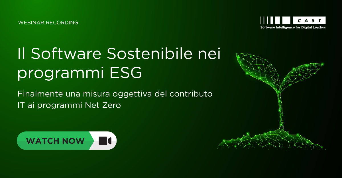 Il Software Sostenibile Nei Programmi ESG - Webinar