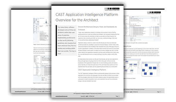 CAST Application Intelligence Platform Overview for the Architect