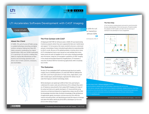 LTI Accelerates Software Development with CAST Imaging