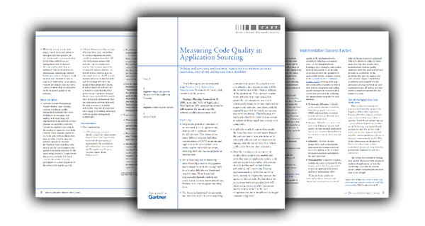 Gartner Research: Measuring Code Quality In Application Sourcing