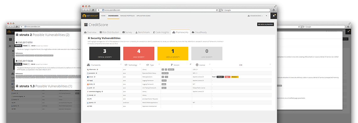 Automatically detect over 150+ frameworks and their critical vulnerabilities